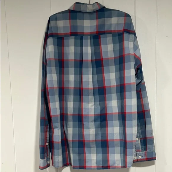 Patagonia Blue and Red Casual Button Down Shirt